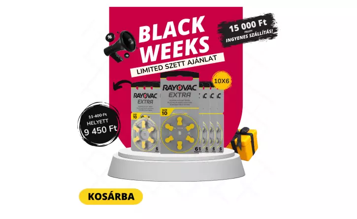 Power Pack Elem Akció Black Weeks Edition / Rayovac Prémium 10 cink-levegő hallókészülék elem