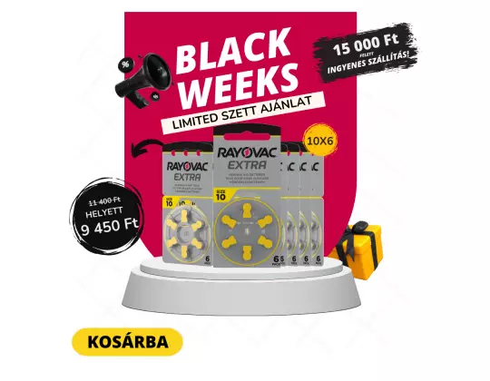 Power Pack Elem Akció Black Weeks Edition / Rayovac Prémium 10 cink-levegő hallókészülék elem